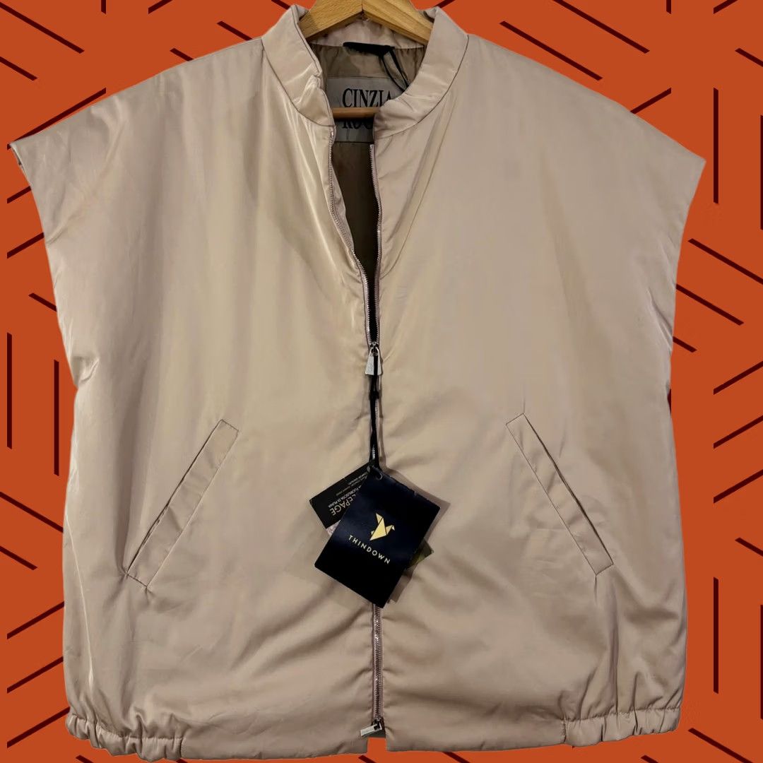 Cinzia Rocca Cinzia Rocca Vest Beige Zip Sleeveless Women Size 6 Solid Italy Made in Italy NWT Size M / US 6-8 / IT 42-44 - 1 Thumbnail
