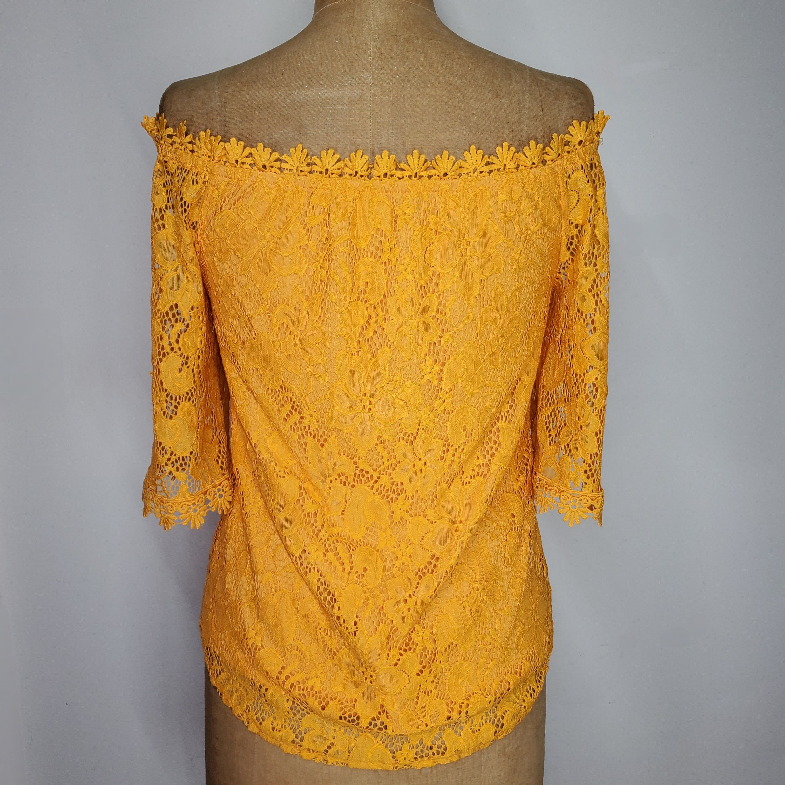 Other Miholl Size S Blouse Lace Overlay Off Shoulder 3/4 Sleeve Size S / US 4 / IT 40 - 4 Thumbnail
