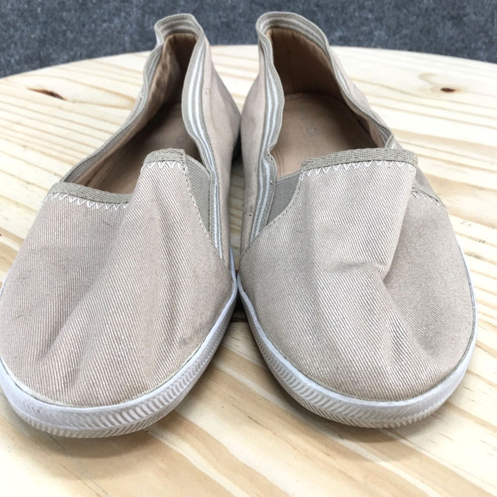 Nautica Nautica Womens Weatherley Slip On Loafers Beige Comfort Low Top Shoes 9 Casual Flat Knit Fabric Rubber Size M / US 6-8 / IT 42-44 - 4 Thumbnail