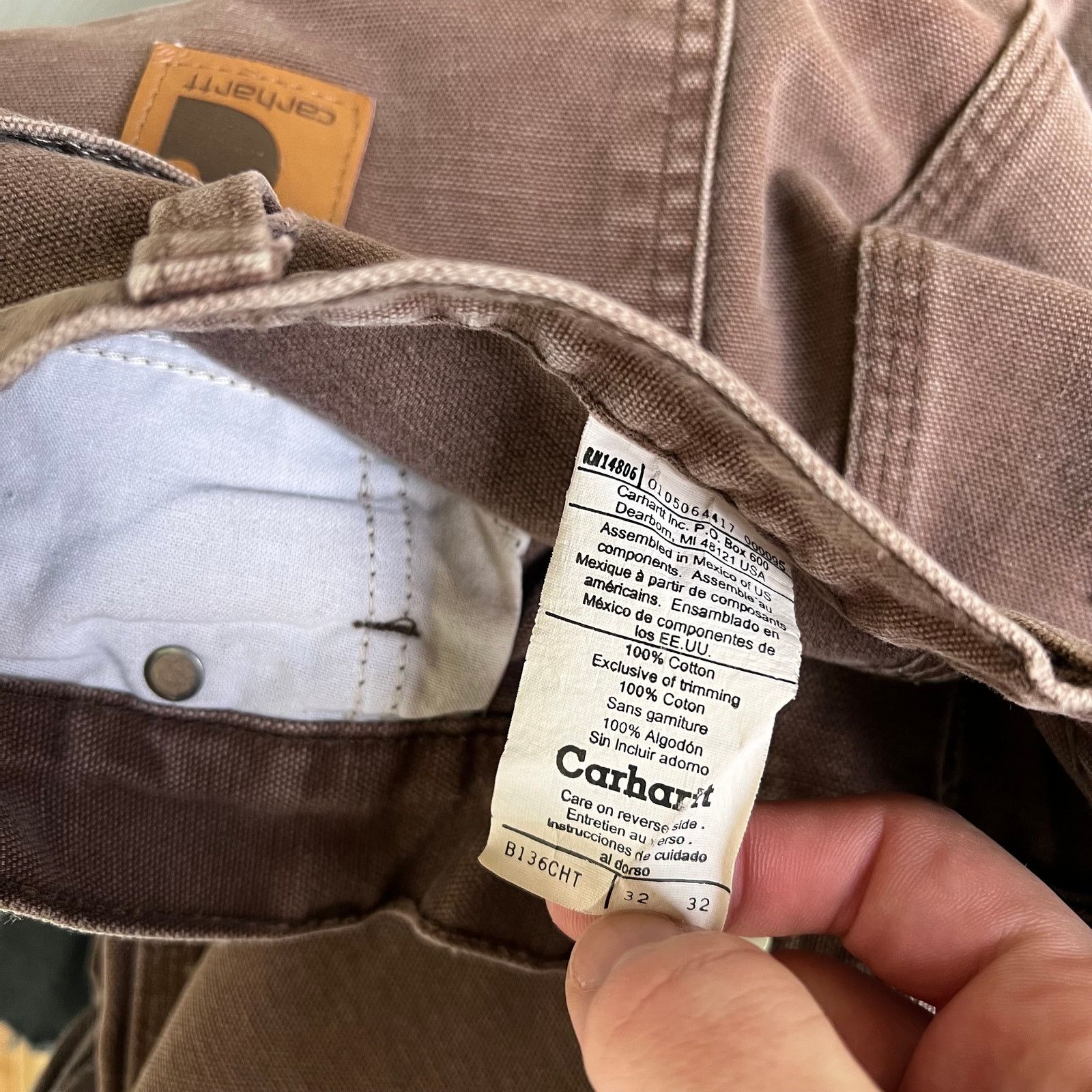 Carhartt × Vintage Carhartt B136 CHT brown double knee work carpenter pants Size US 31 - 7 Thumbnail