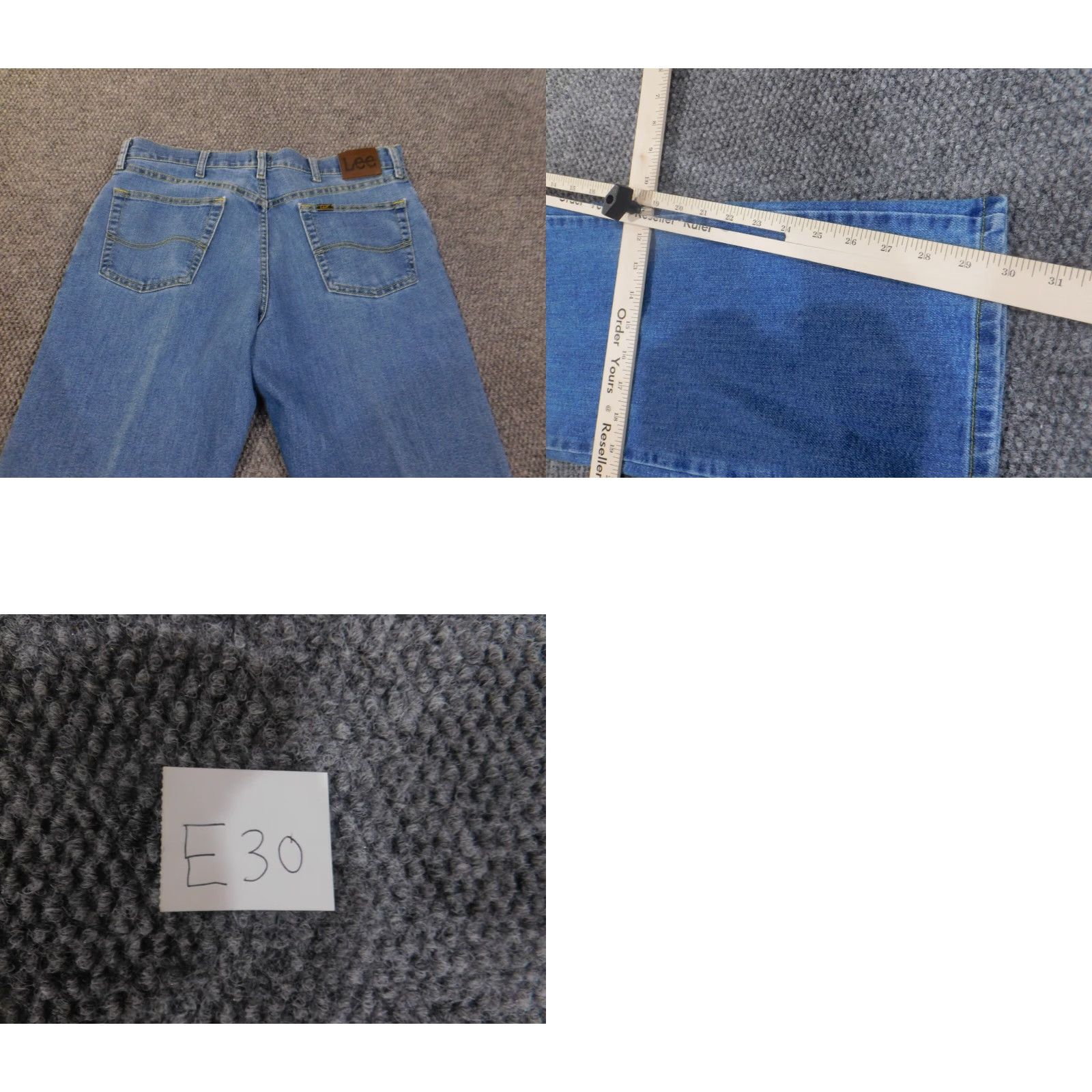 Lee Lee Jeans Men 38x30 Regular Fit Straight Denim Workwear Cotton Blue United States Distressed Pockets Zipper 30in Inseam Jeans Men Size US 38 / EU 54 - 8 Thumbnail