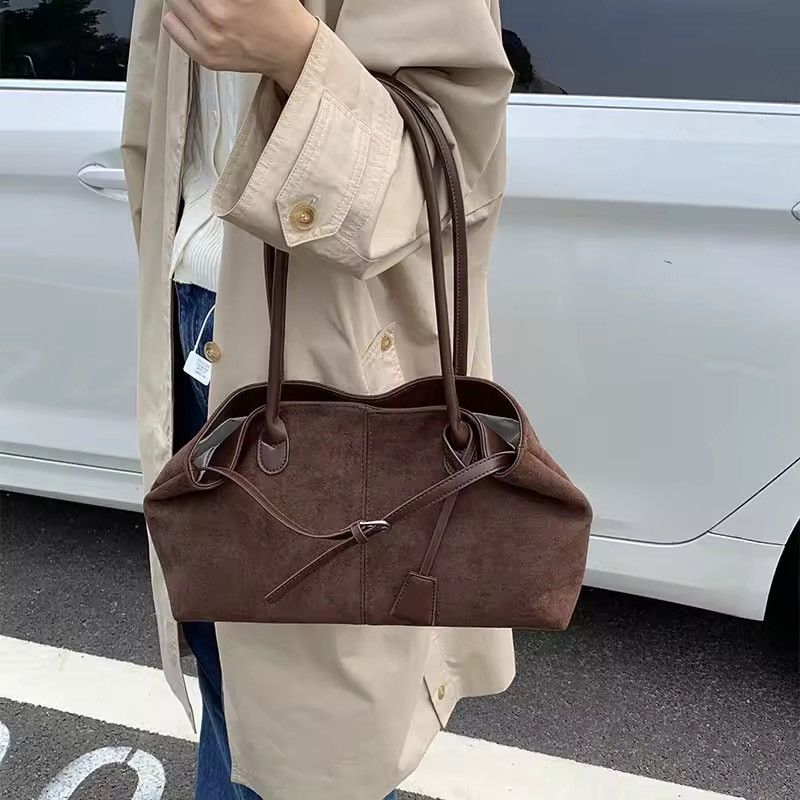 Vintage Retro Vintage Style Basic Brown Shoulder Bag Size ONE SIZE - 1 Thumbnail