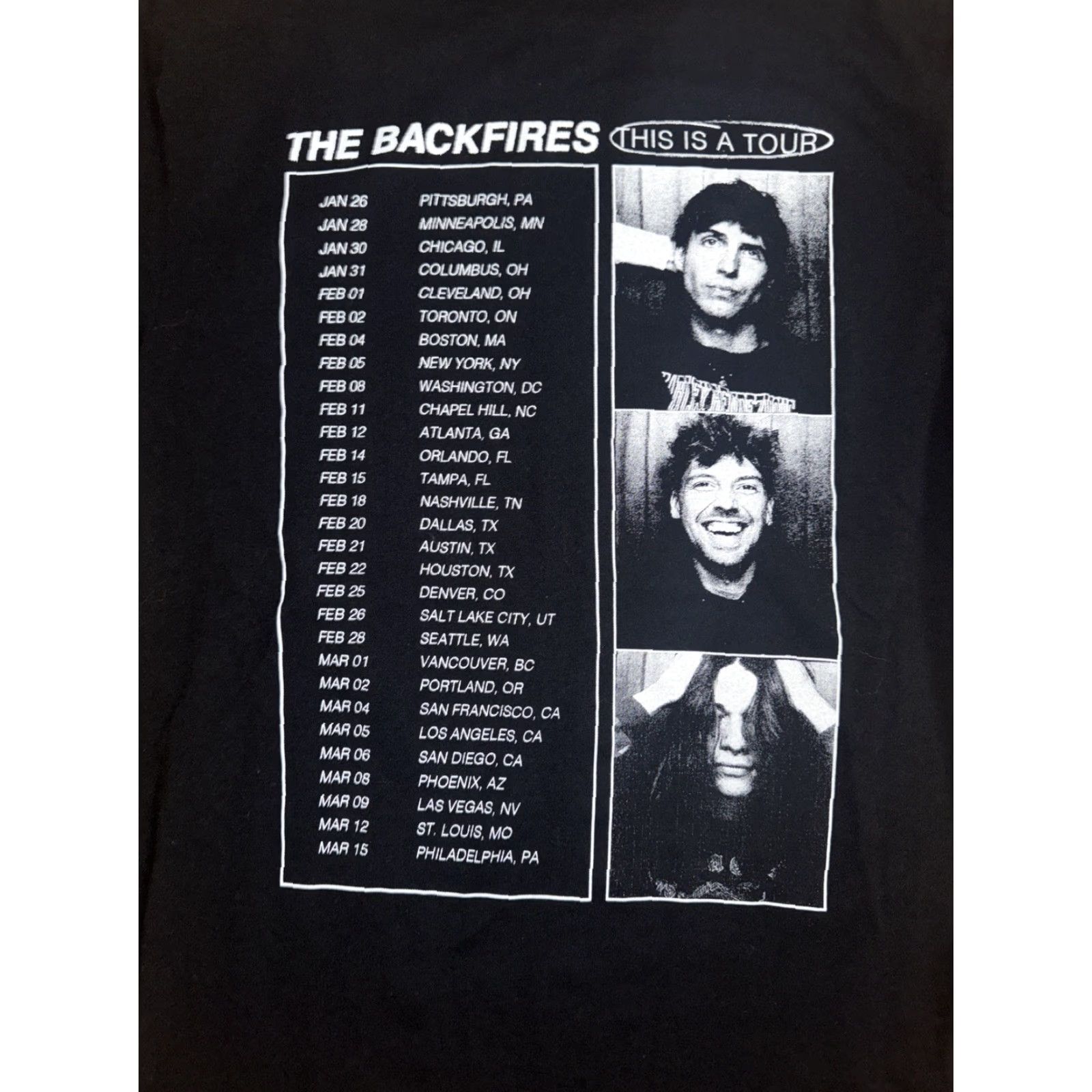 Vintage The Backfires T-Shirt “This Is A Tour” Black Medium Mens Band Graphic Print Short Sleeve Crew Neck Cotton 19x28 Indie Rock Size US M / EU 48-50 / 2 - 2 Thumbnail