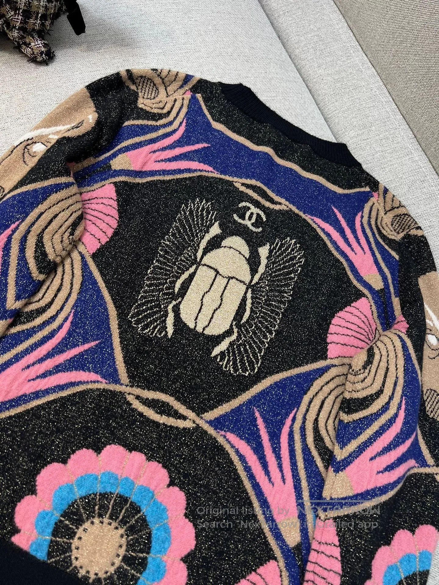 Chanel Chanel Egypt Beetle Pattern Knit Sweater. Size US M / EU 48-50 / 2 - 8 Thumbnail