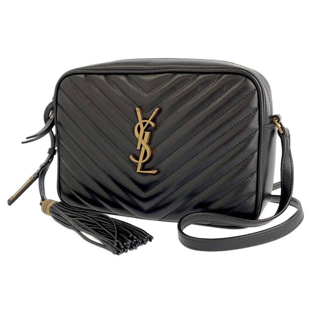 image of YVES Saint Laurent Paris Shoulder Camera Bag Quilted Black, Women's