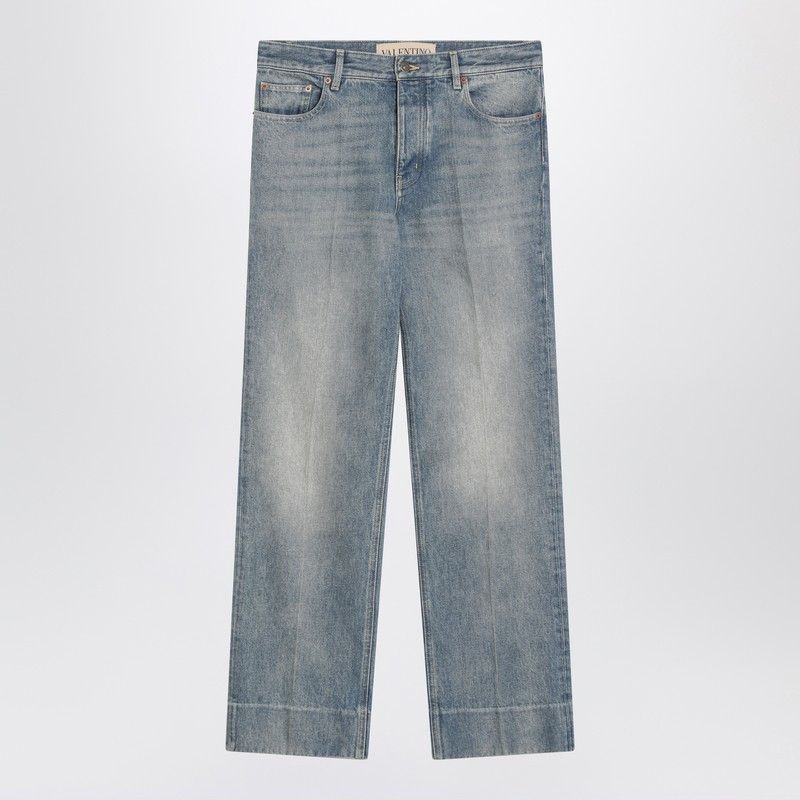 Valentino Valentino Medium Blue Washed-Effect Jeans Size US 31 - 1 Thumbnail