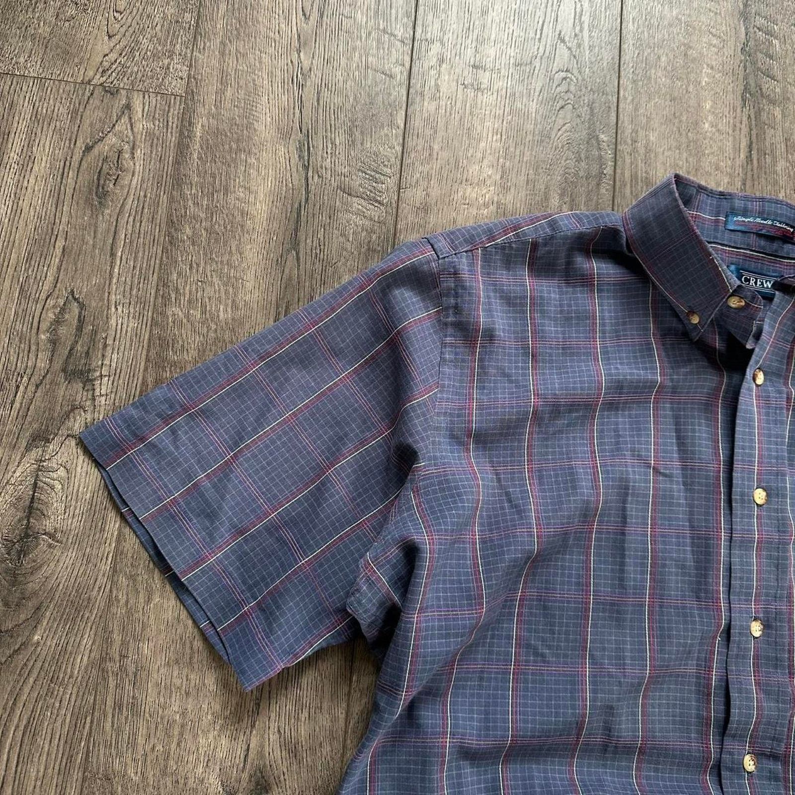 Vintage Vintage 70s Plaid Basic Light Thin Button Up Camp Work Shirt Size US L / EU 52-54 / 3 - 4 Thumbnail