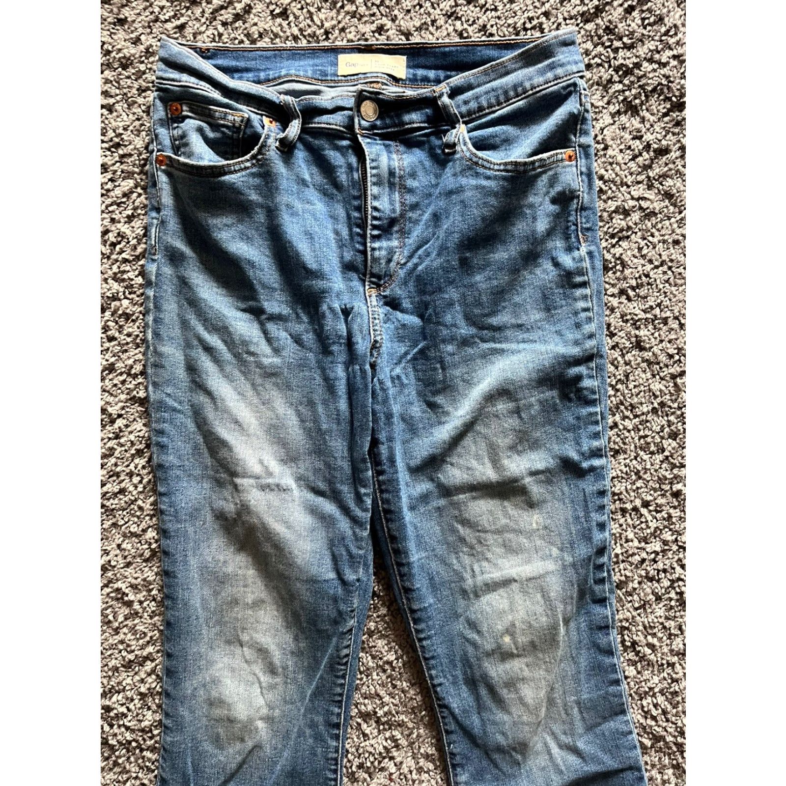 Gap Gap Jeans Cropped High-Rise Crop Flare Medium Wash Sz 30 Women 30 Regular Blue Jeans Gap Crop Flare High-Rise Size 30" / US 8 / IT 44 - 2 Thumbnail