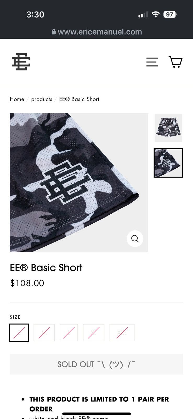 Eric Emanuel eric emmanuel shorts camo Size US 40 / EU 56 - 2 Thumbnail