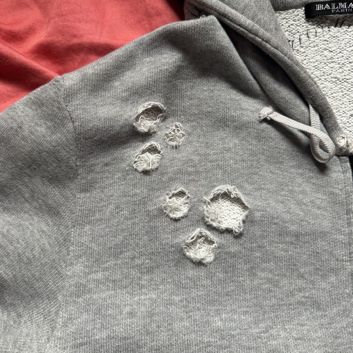 Balmain Balmain SS11 Tiger patched distressed hoodie Size US XS / EU 42 / 0 - 4 Thumbnail