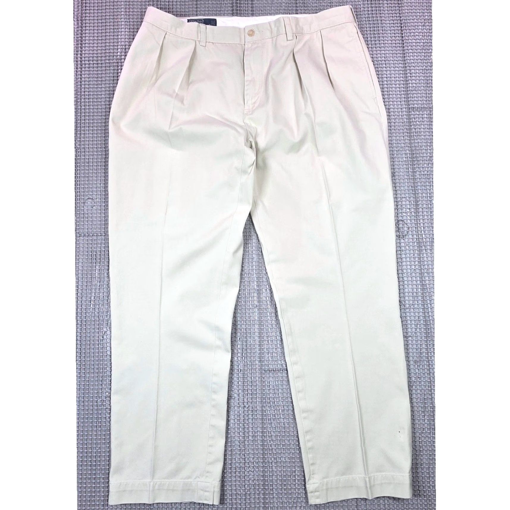 Polo Ralph Lauren VINTAGE Polo Ralph Lauren Khaki Beige Cotton Pleated Chino Pants 38x30 Men 90s N/A? Size US M / EU 48-50 / 2 - 2 Thumbnail