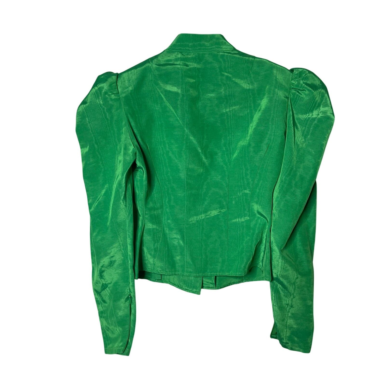 Batsheva Batsheva Song Green ruffled moiré pearly button blouse sz 2 Size XS / US 0-2 / IT 36-38 - 7 Thumbnail
