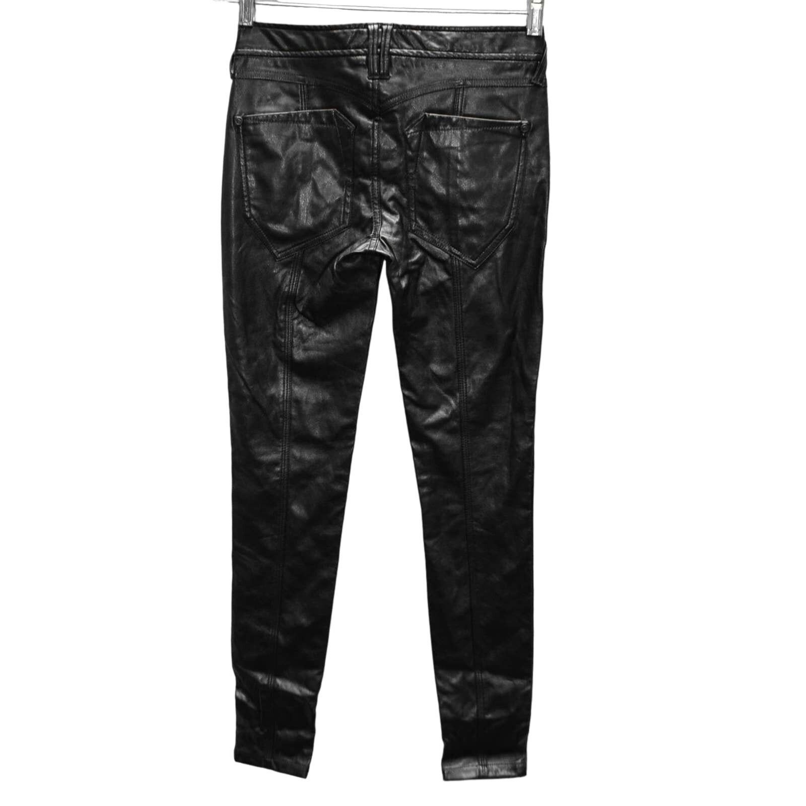 Bebe NWOT BEBE Black Shiny Leatherette Legging Pants Size 2 Size 26" / US 2 / IT 38 - 4 Thumbnail