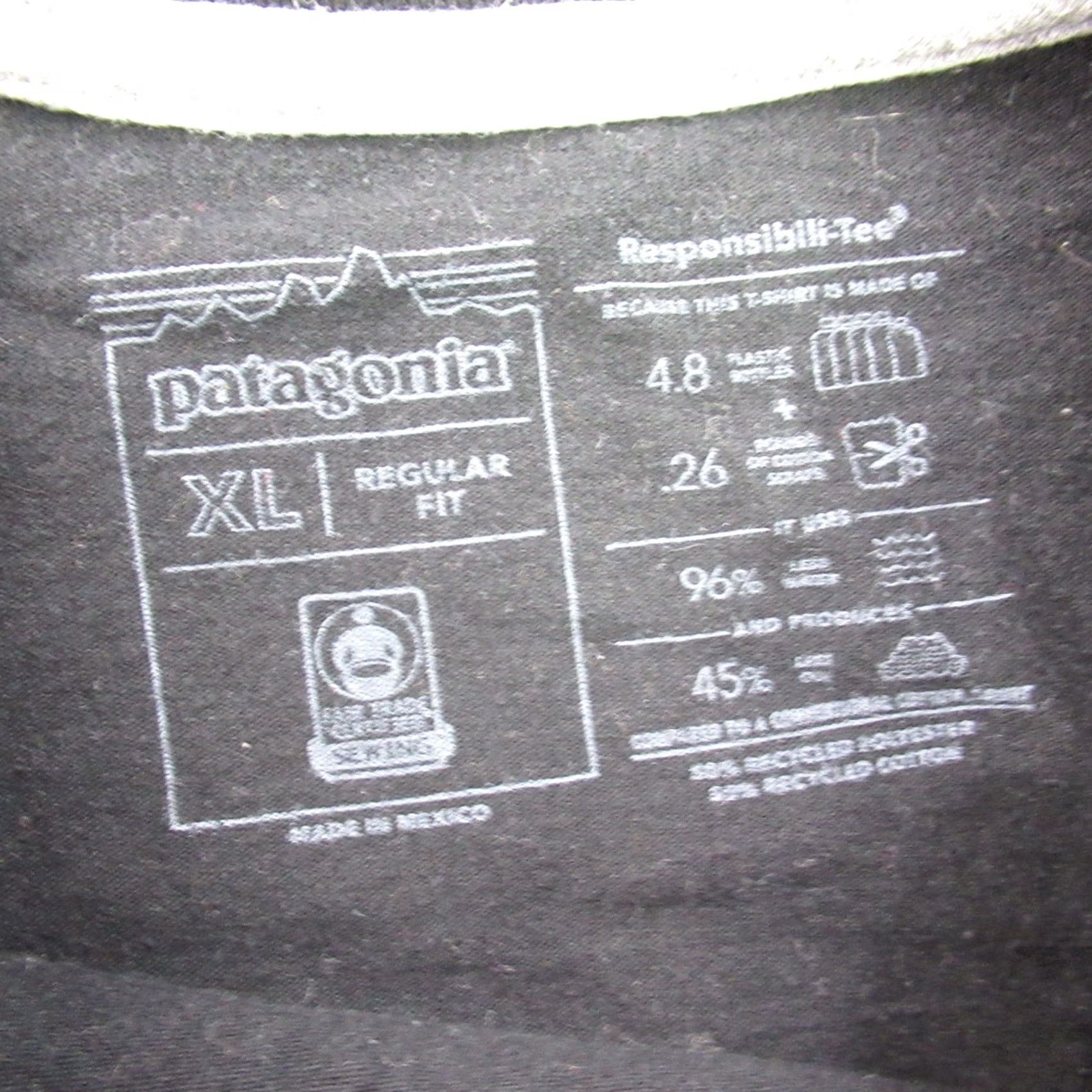 Patagonia Patagonia Mens XL Black Short Sleeve Crew Neck Shirt Outdoors Casual Size US XL / EU 56 / 4 - 3 Thumbnail