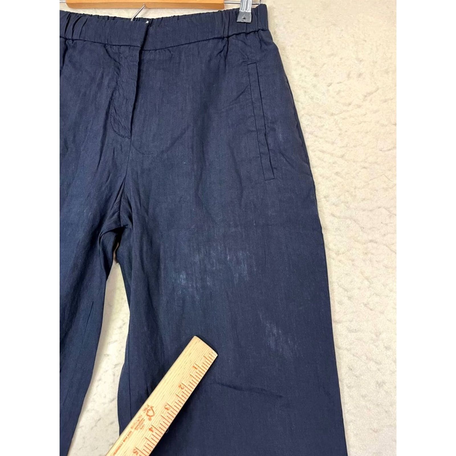 Vintage BOSS Linen Blend Blue Dress Pants Women Size 2 Wide-Leg See Pics Size 26" / US 2 / IT 38 - 7 Thumbnail