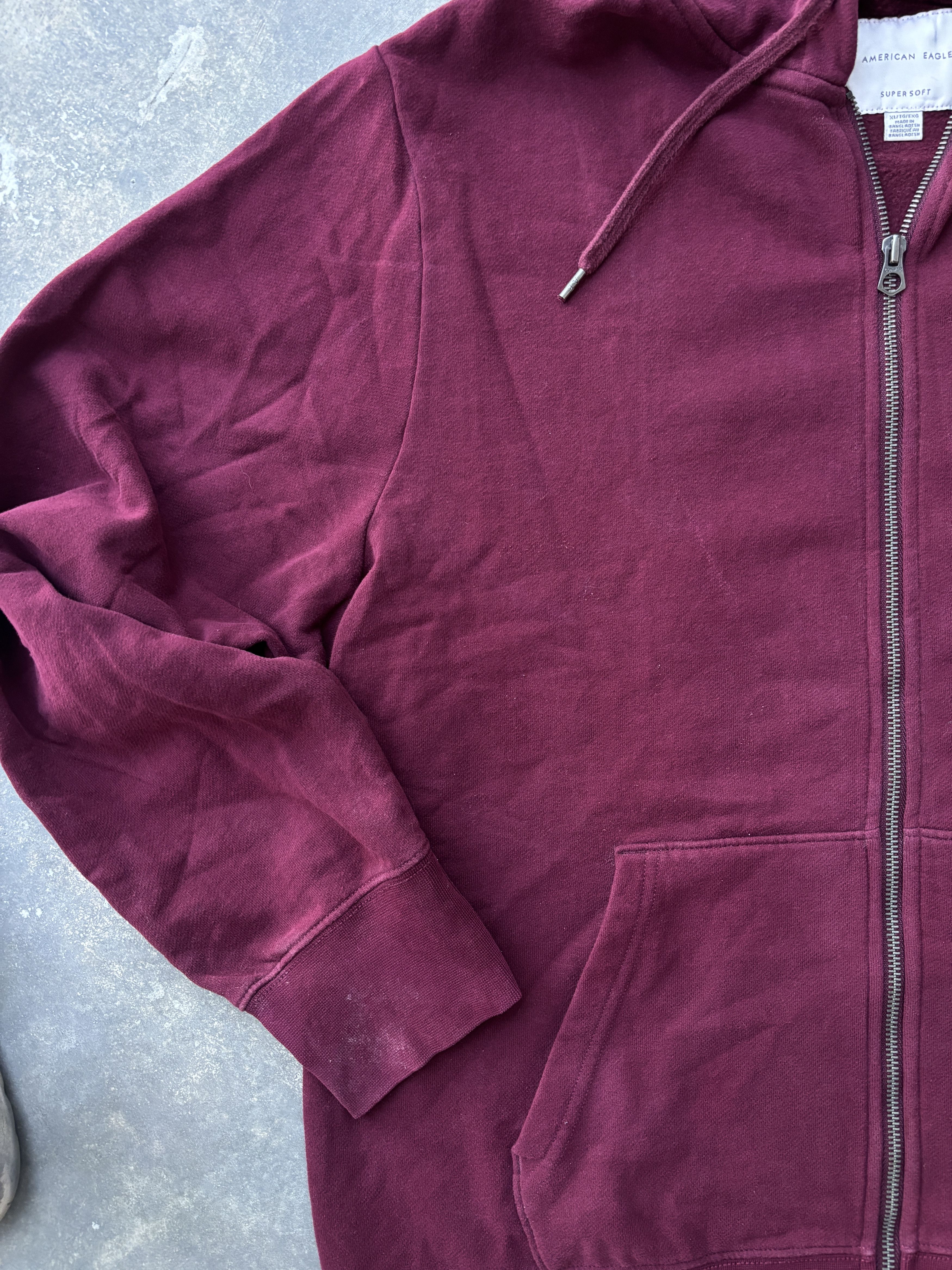 American Eagle Outfitters American Eagle Red Zip-Up Hoodie Size US XL / EU 56 / 4 - 3 Thumbnail