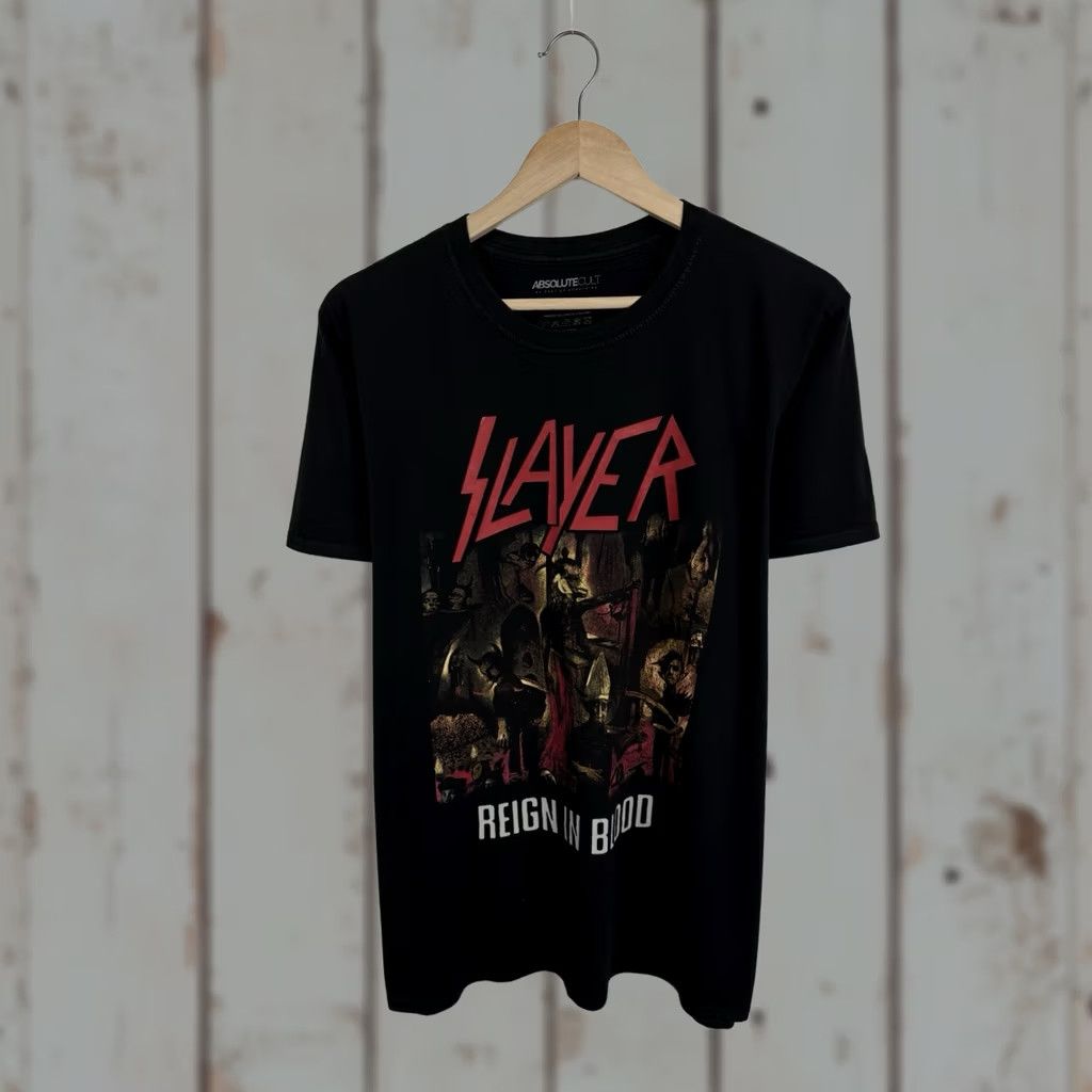 Layer 8 VINTAGE Slayer T-Shirt Black Size L Men Reign in Blood Thrash Metal Shirt Size US L / EU 52-54 / 3 - 1 Thumbnail