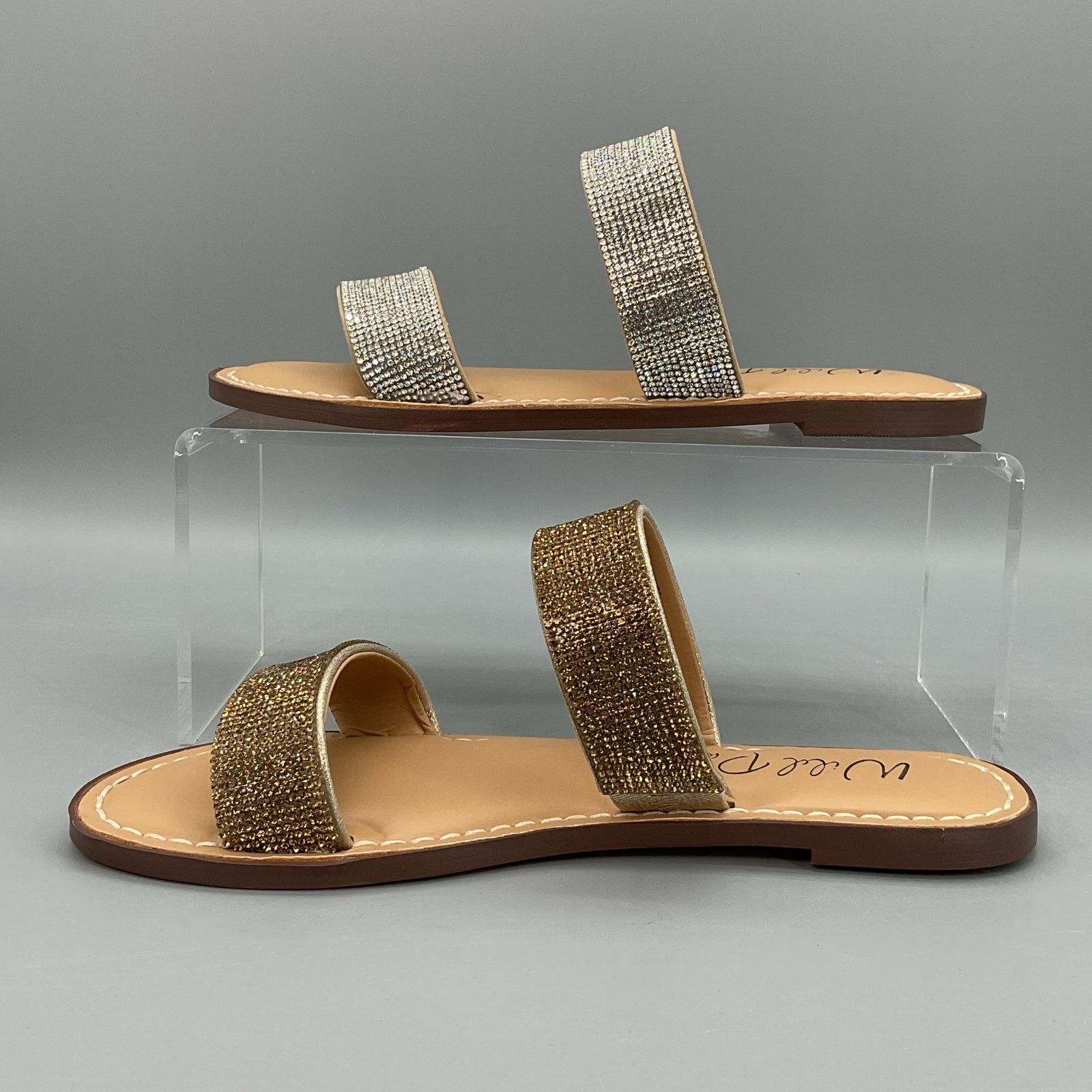 Other Wild Pair Women Ginnie Slide Sandals Silver/Bronze Size 7.5M Size US 7.5 / IT 37.5 - 2 Thumbnail