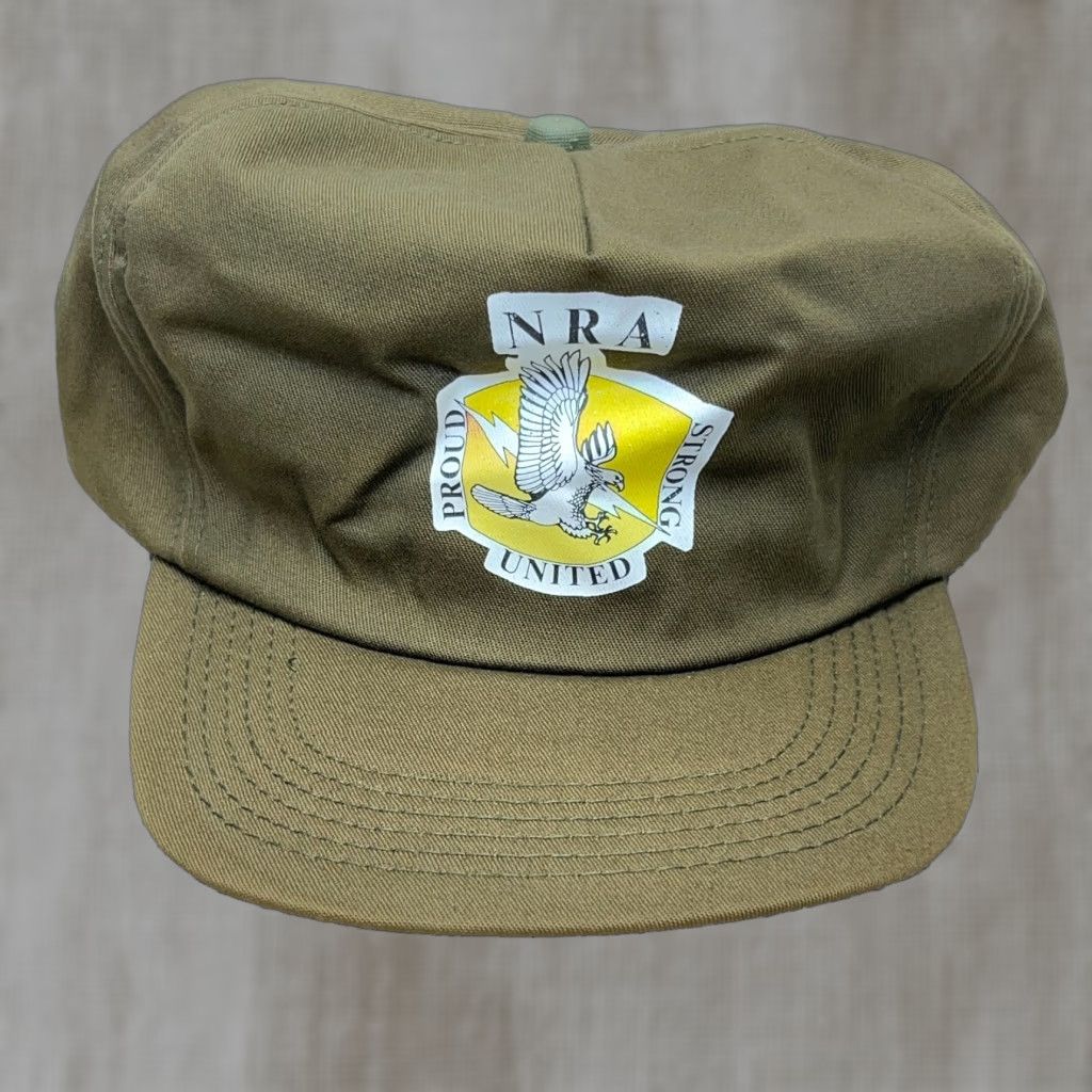 Vintage VINTAGE NRA Trucker Hat - Adjustable Olive Green Military Style - 80s 90s Retro USA Mens Size ONE SIZE - 1 Thumbnail