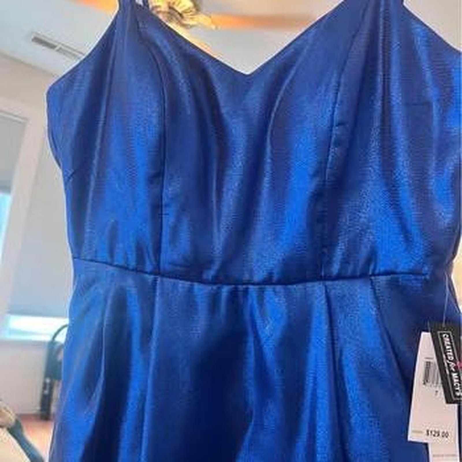 Macys NWT Sparkle Royal dress long ballroom Sz 7 Size M / US 6-8 / IT 42-44 - 5 Thumbnail