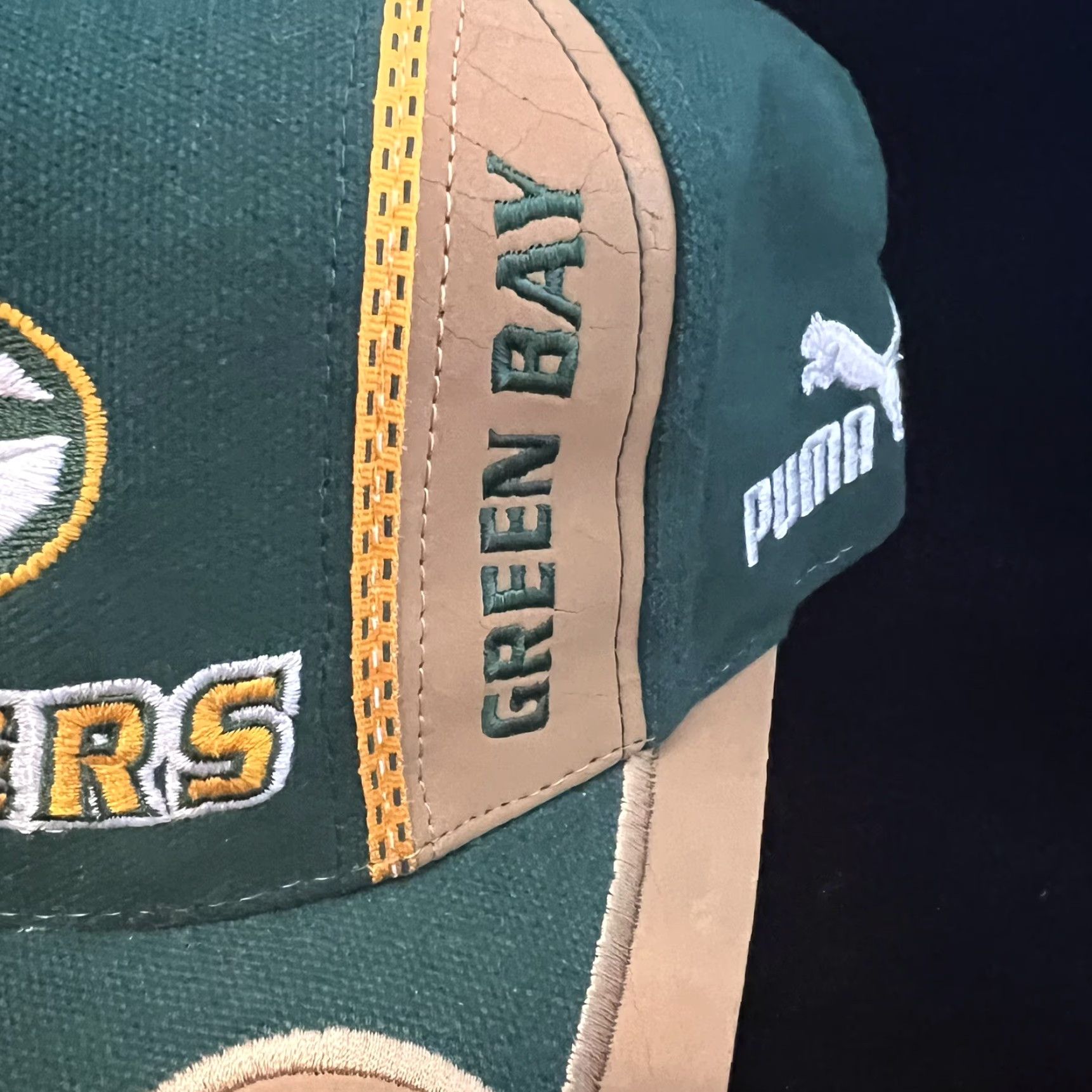 Puma VINTAGE Green Bay Packers Hat NFL Pro Line Puma Adjustable Strapback Cap Mens Baseball Cap Size ONE SIZE - 3 Thumbnail