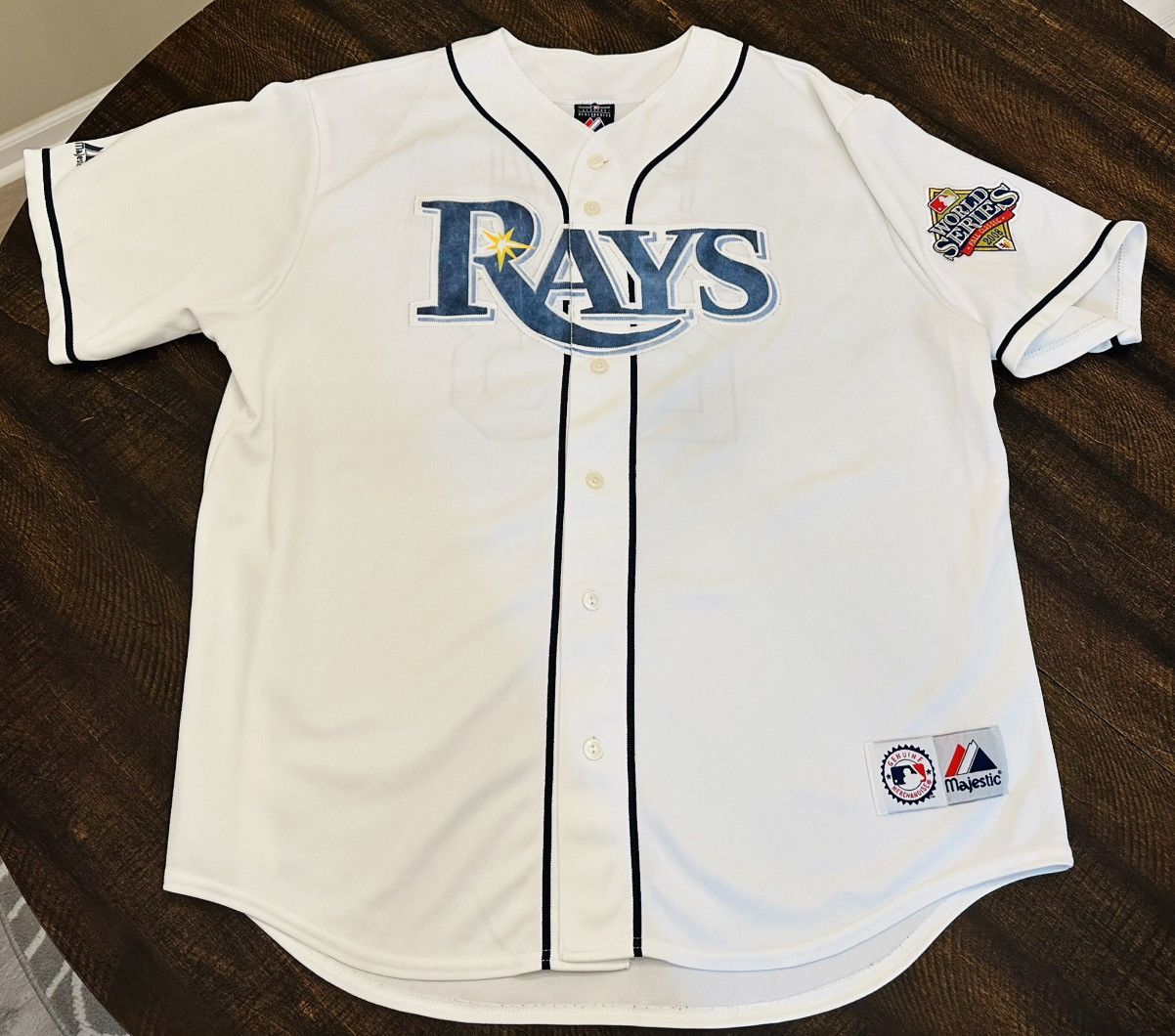 Majestic 2008 World Series Majestic Carlos Pena 23 Tampa Bay Rays-XL Size US XL / EU 56 / 4 - 3 Thumbnail