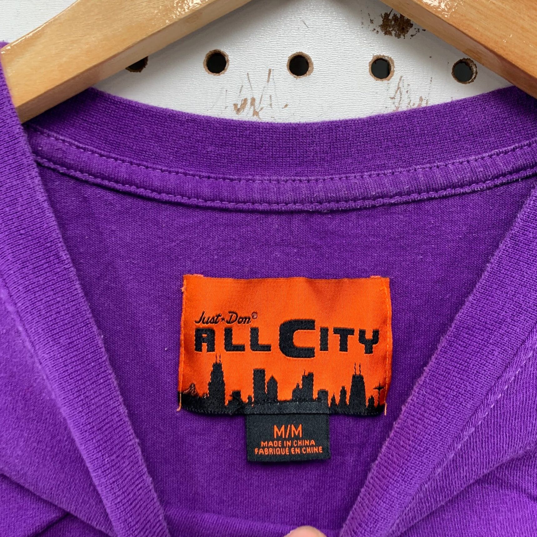 Just Don VINTAGE Just Don All City Men’s T-Shirt Long Sleeve Basketball Shirt Large Purple City Hip Hop 90s Size US M / EU 48-50 / 2 - 6 Thumbnail