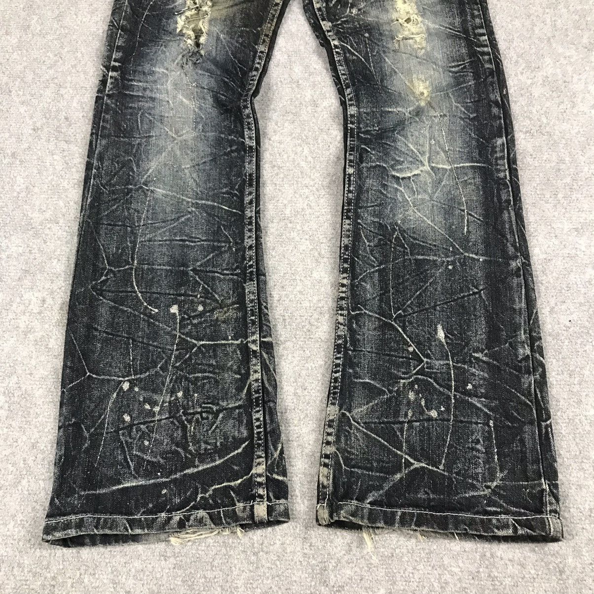 If Six Was Nine FLARE DISTRESSED NYLAUS RUSTY DENIM BOOT CUT PANTS Size US 28 / EU 44 - 2 Thumbnail