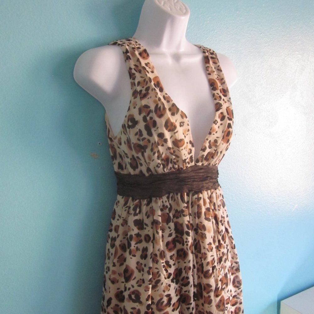 Nicole Miller Nicole Miller Collection Silk Dress Animal Print Deep V-Neck Size M / US 6-8 / IT 42-44 - 1 Thumbnail