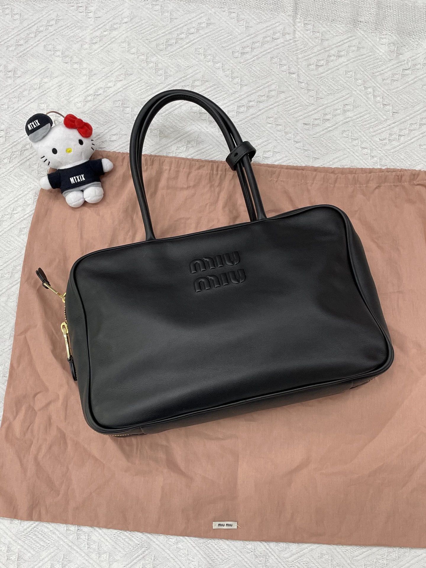 Miu Miu MIU MIU Beau Black Leather Briefcase Gold Near New Size ONE SIZE - 1 Thumbnail
