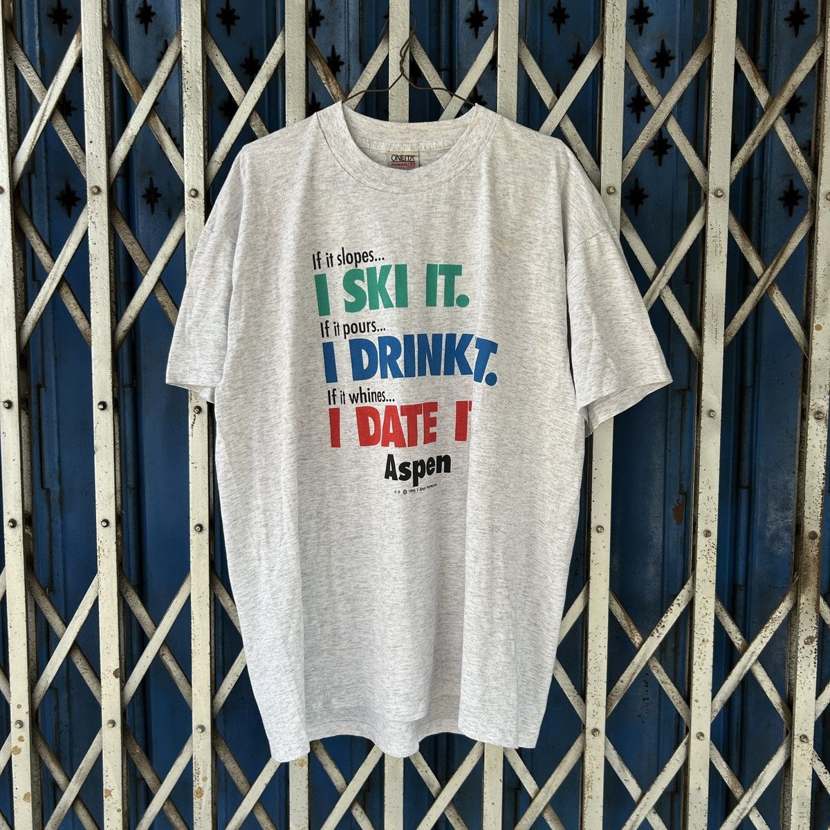 Vintage 1980s Aspen Wording Tee Size US XL / EU 56 / 4 - 5 Thumbnail