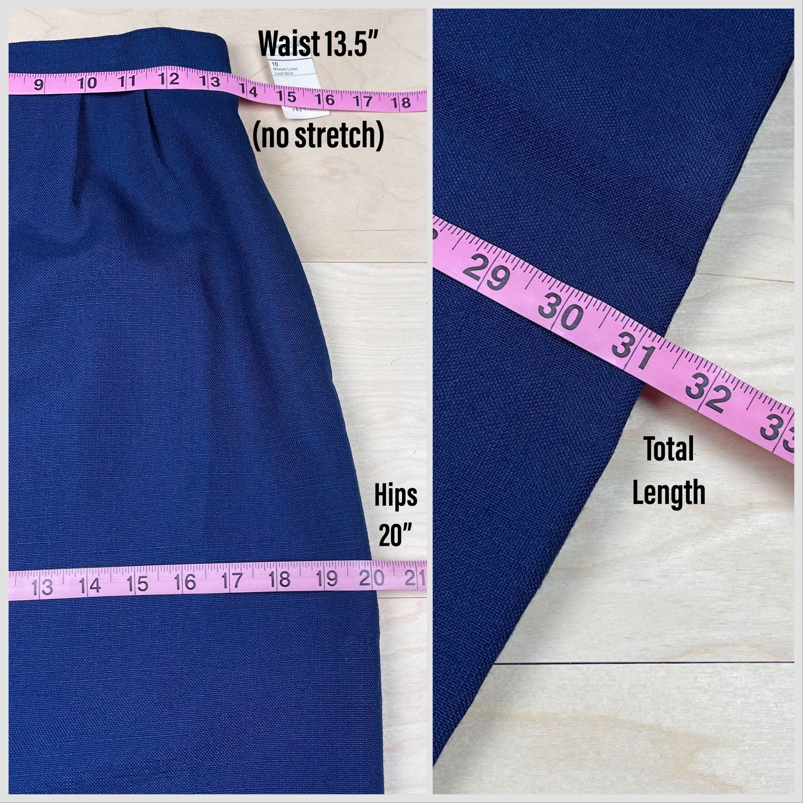 Vintage Vintage 1980s Deadstock Blue High Waisted Midi Skirt Size 27" / US 4 / IT 40 - 5 Thumbnail
