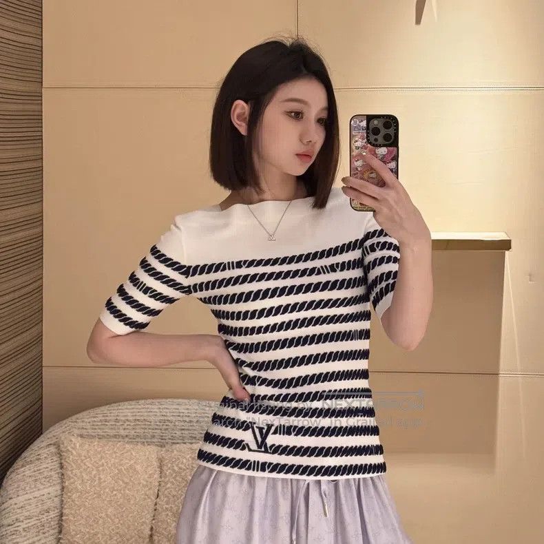 Louis Vuitton Louis Vuitton 25 SS Cord Stripe Logo Short Sleeve Size S / US 4 / IT 40 - 7 Thumbnail