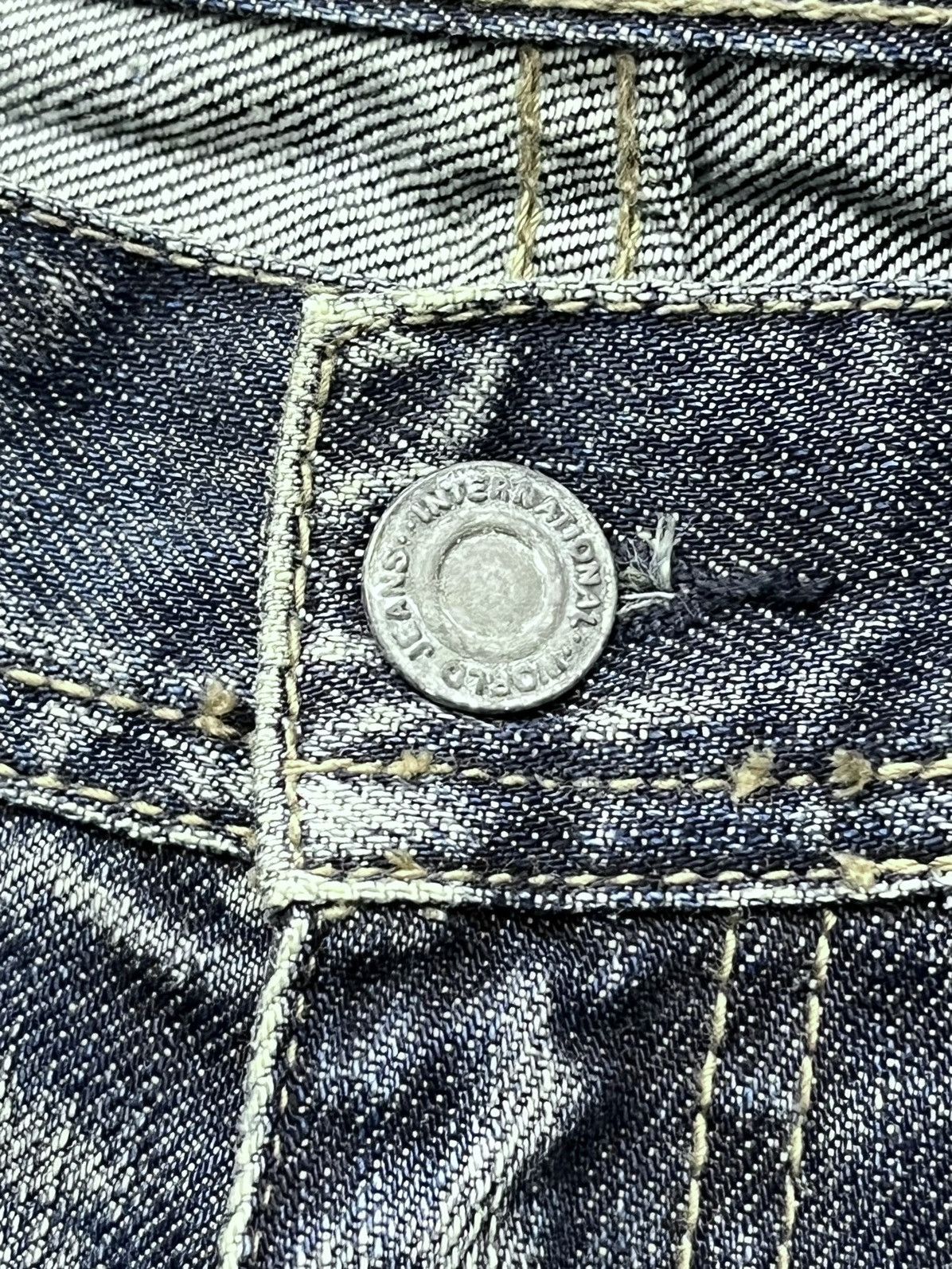 Japanese Brand PUNK FLARE🔥Vtg EDGE X RUPERT Distressed Blue Spliced Denim Size US 32 / EU 48 - 12 Thumbnail