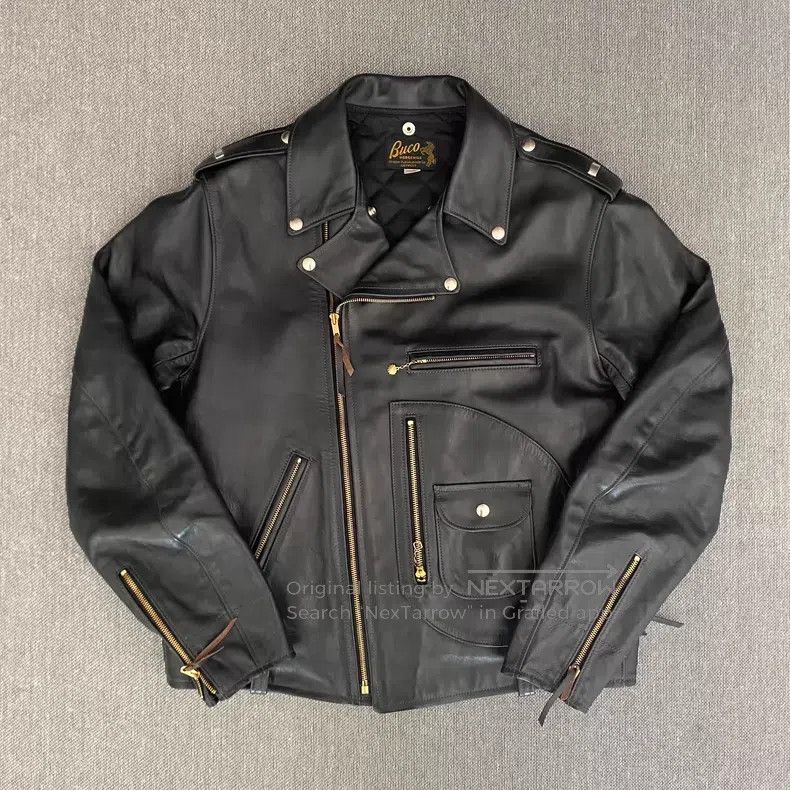 Buco Buco J24 cable-stayed locomotive leather jacket Size US XL / EU 56 / 4 - 1 Thumbnail