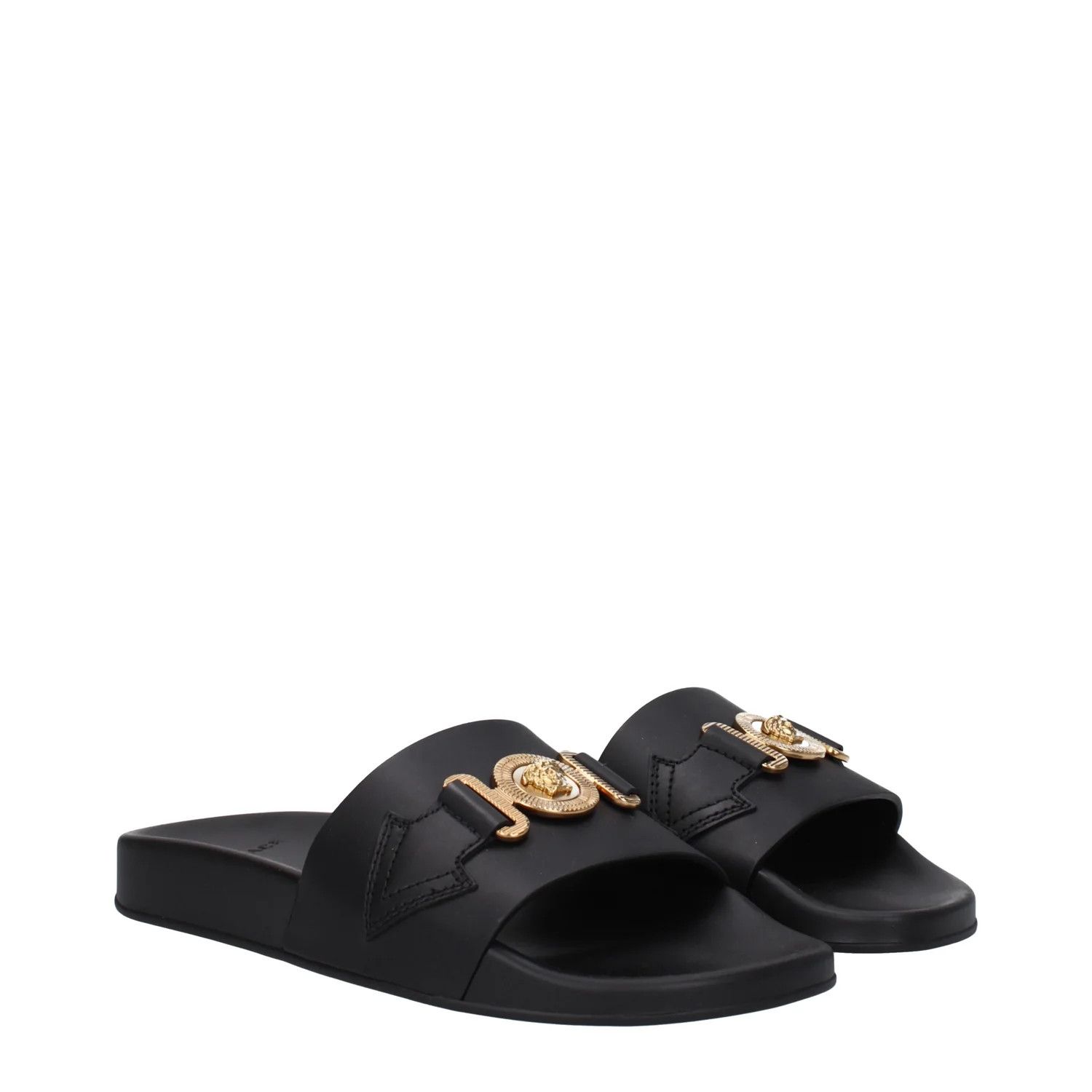 Versace ob1o1e0125 Leather Slippers in Black Size US 5 / IT 35 - 2 Thumbnail