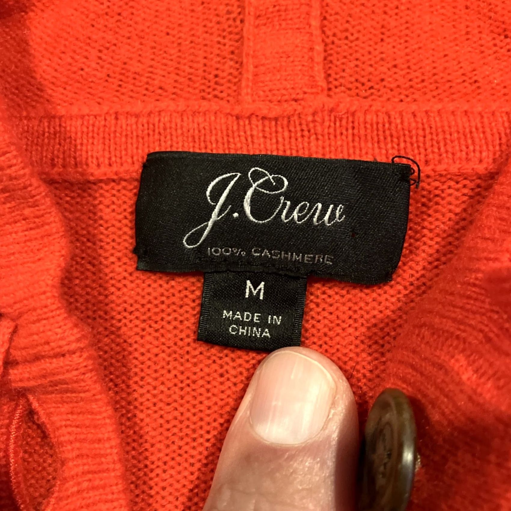 J.Crew VINTAGE J.CREW Everyday 100% Cashmere Pocket Hoodie Sweater Style J6633 Medium Red Womens Size M / US 6-8 / IT 42-44 - 3 Thumbnail