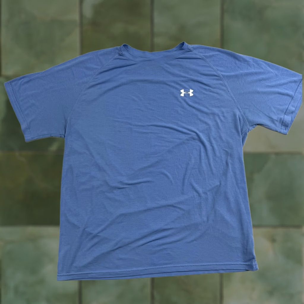 Under Armour Under Armour HeatGear Shirt Mens Large Blue Short Sleeve Performance Running Tee Size US L / EU 52-54 / 3 - 1 Thumbnail