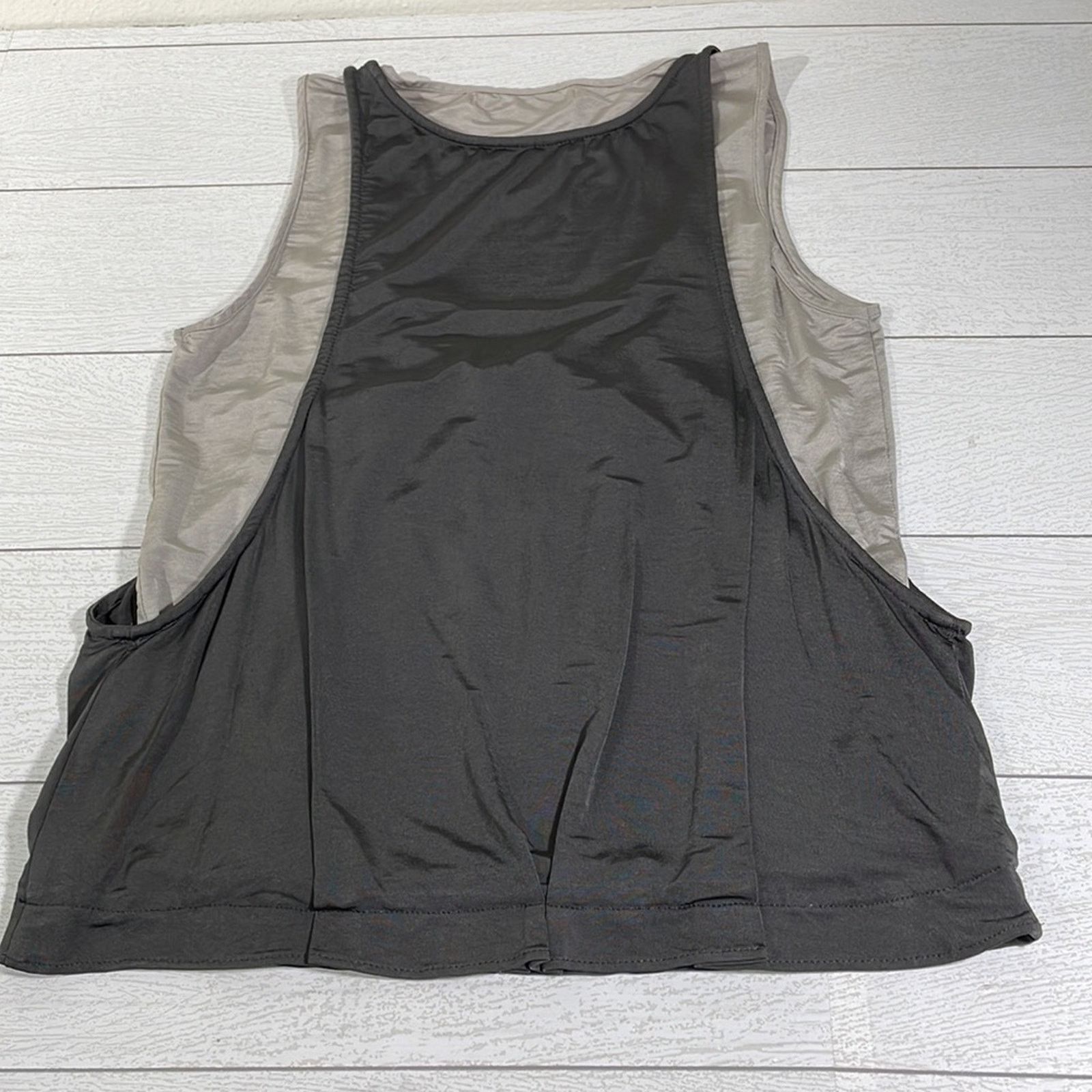 Zara ZARA Basic Small Layered Gray Tank Top Charcoal Light Gray Size S / US 4 / IT 40 - 8 Thumbnail