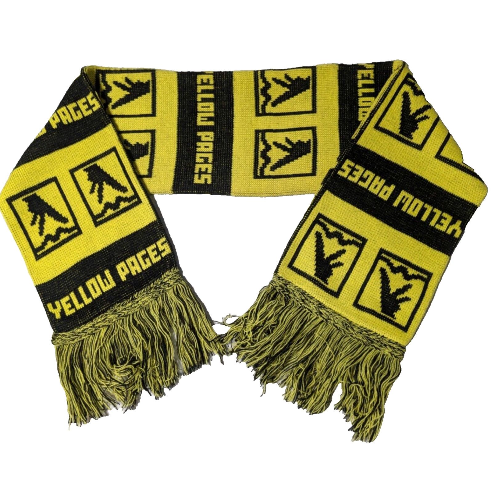 Vintage VTG THE YELLOW PAGES Let Your Fingers Do the Walking Scarf Scarf Adult Unisex Yellow 50" Fringe 62" Vintage The Yellow Pages Size ONE SIZE - 2 Thumbnail