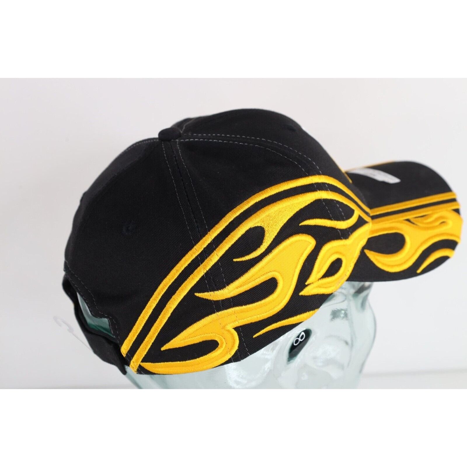 Caterpillar × Vintage Deadstock Vintage Y2K Cat Caterpillar Racing Fire Flames Hat Size ONE SIZE - 5 Thumbnail