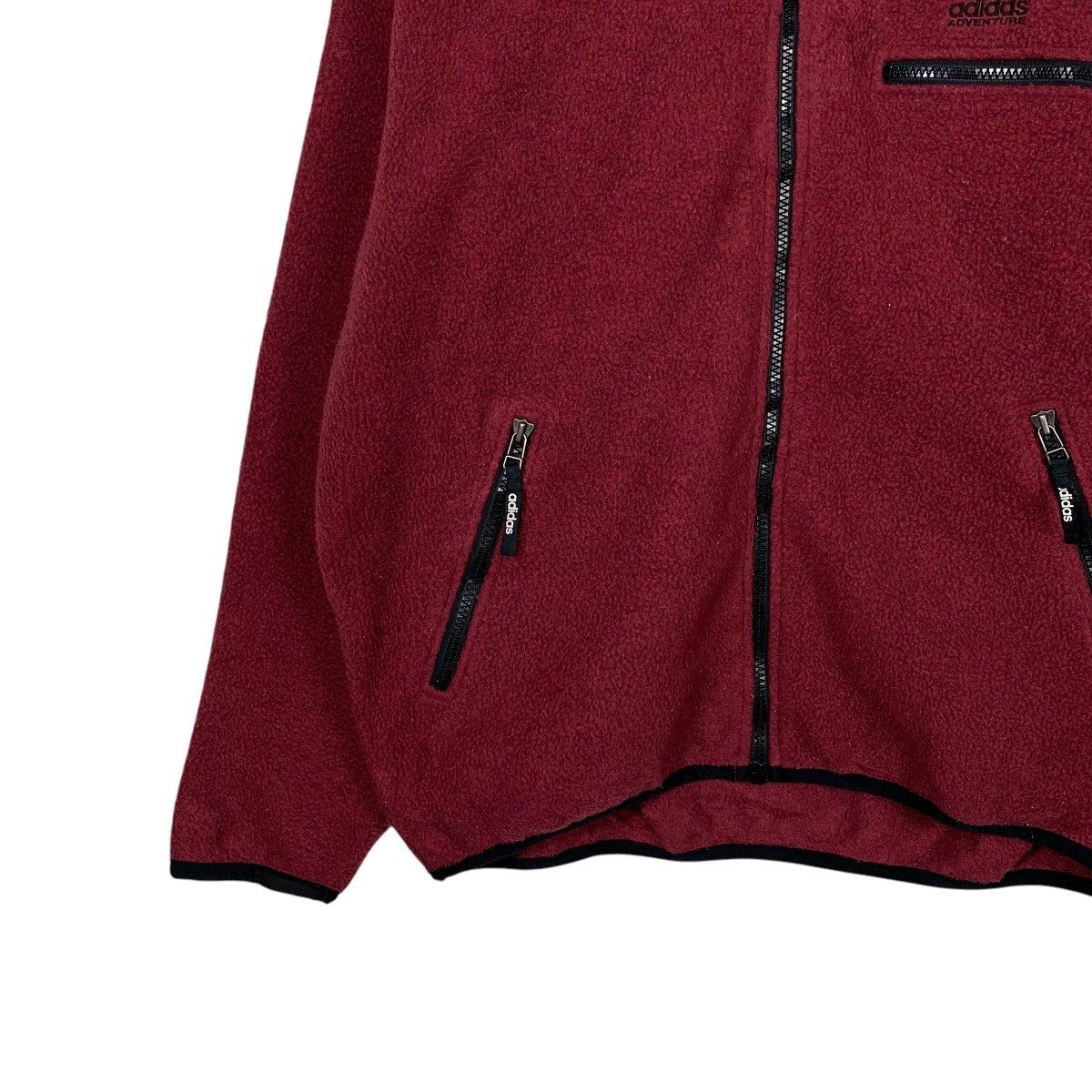 Adidas 90’s ADIDAS Embroidery Logo Maroon Fleece Jacket #2091-C91 Size US L / EU 52-54 / 3 - 3 Thumbnail