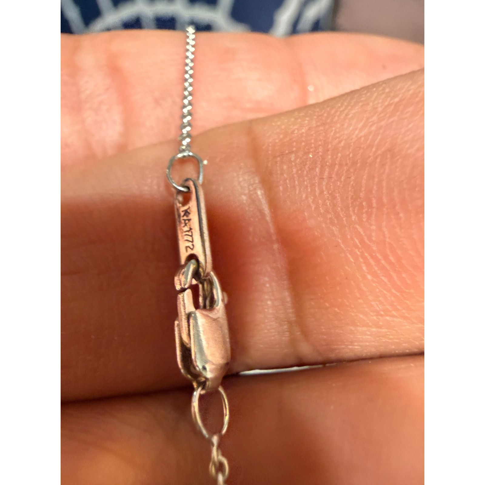 Other Vtg Sterling Silver authentic Sapphire Necklace 16” Size ONE SIZE - 2 Thumbnail