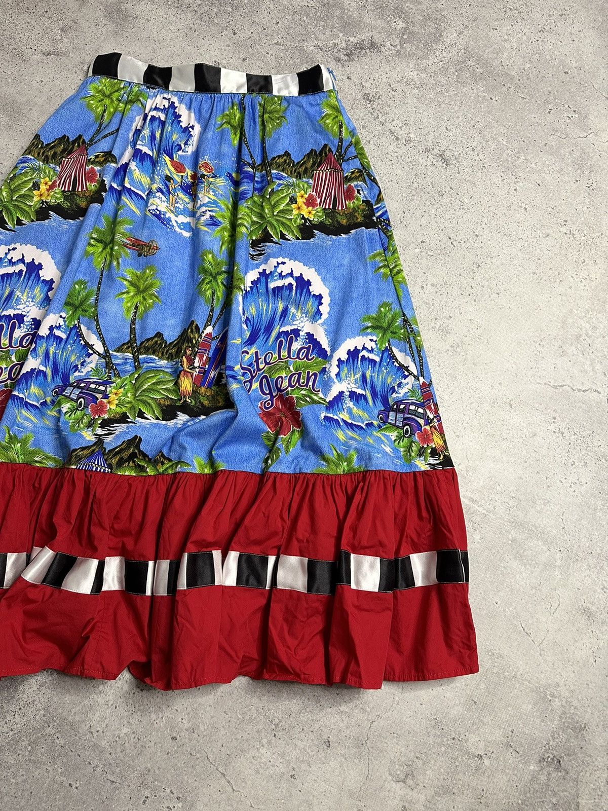 Vintage Stella Jean Gonna Lunga Tropical Print Blue Mid-Length Skirt Size 25" / US 0 / IT 36 - 2 Thumbnail