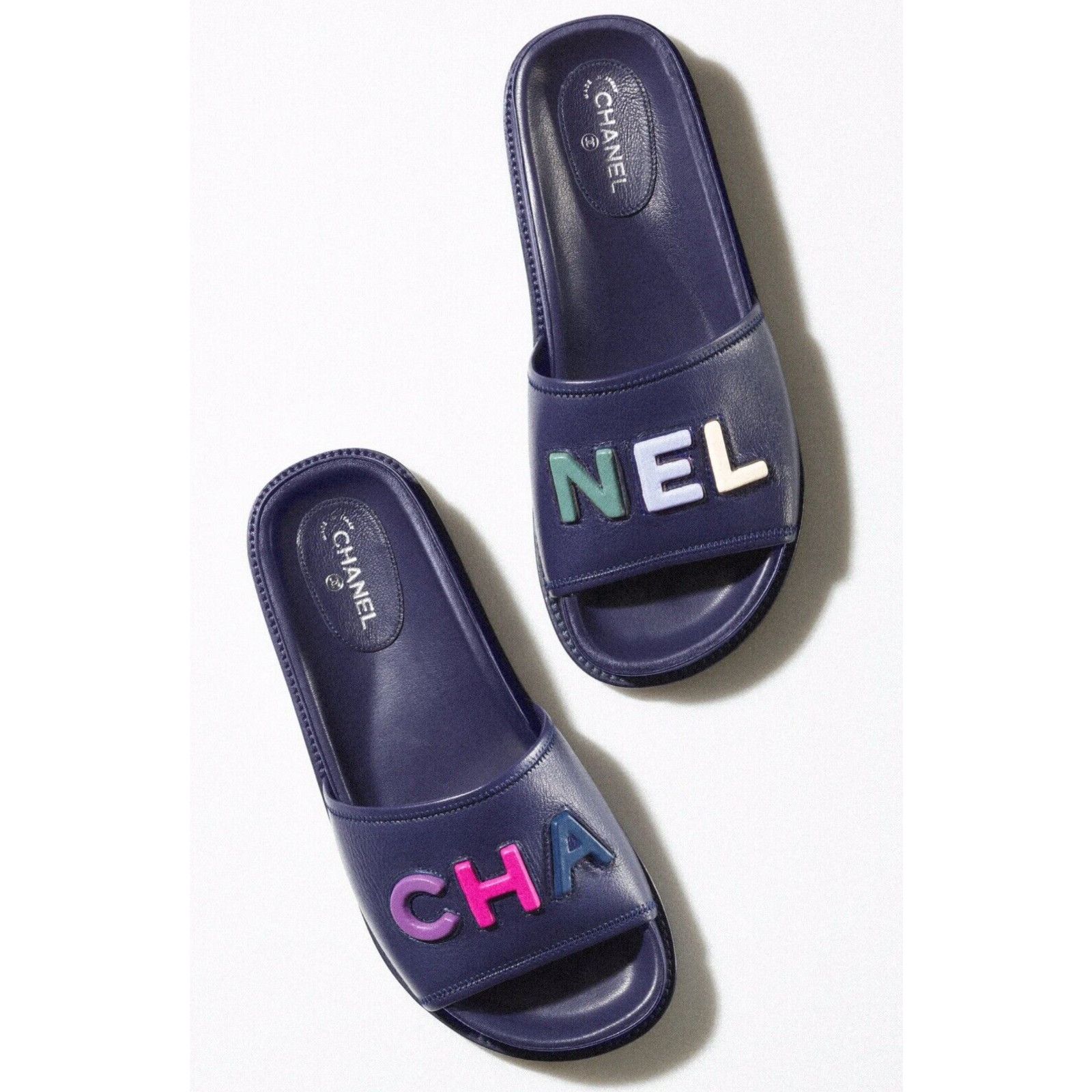 Chanel Chanel 22S Navy Blue Lambskin Multicolor CHANEL Letter Size US 8 / IT 38 - 7 Thumbnail