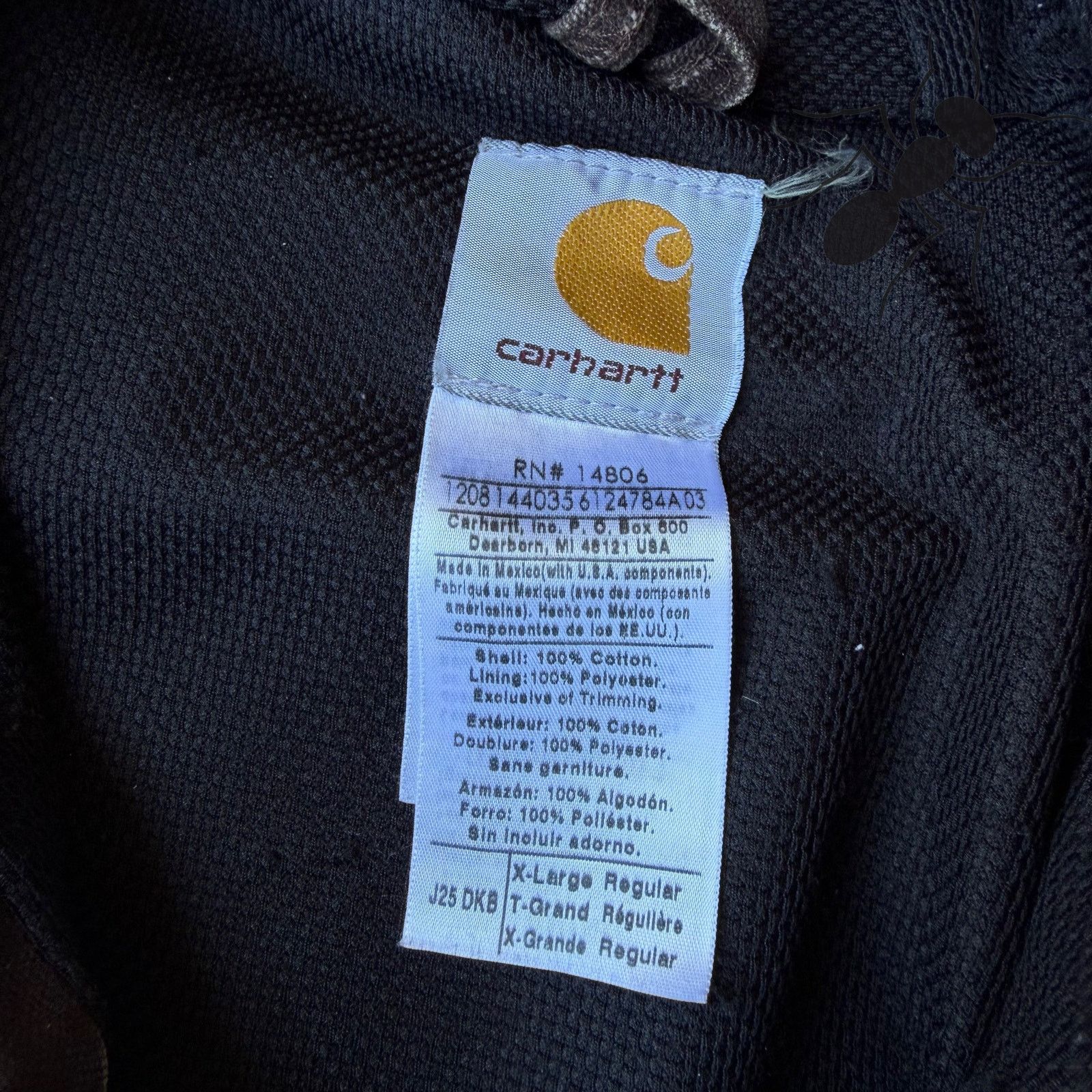 Carhartt × Vintage Carhartt J25 DKB brown active hooded work wear jacket Size US XL / EU 56 / 4 - 5 Thumbnail