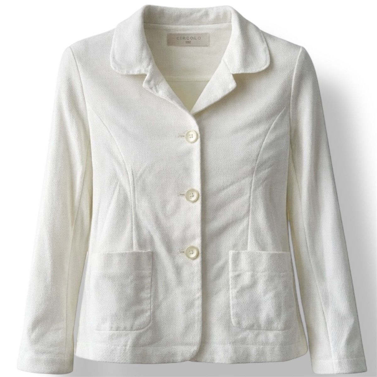 Circolo 1901 CIRCOLO 1901 WHITE CLASSIC COTTON BLEND DUTTON BLAZER JACKET Size S / US 4 / IT 40 - 1 Thumbnail