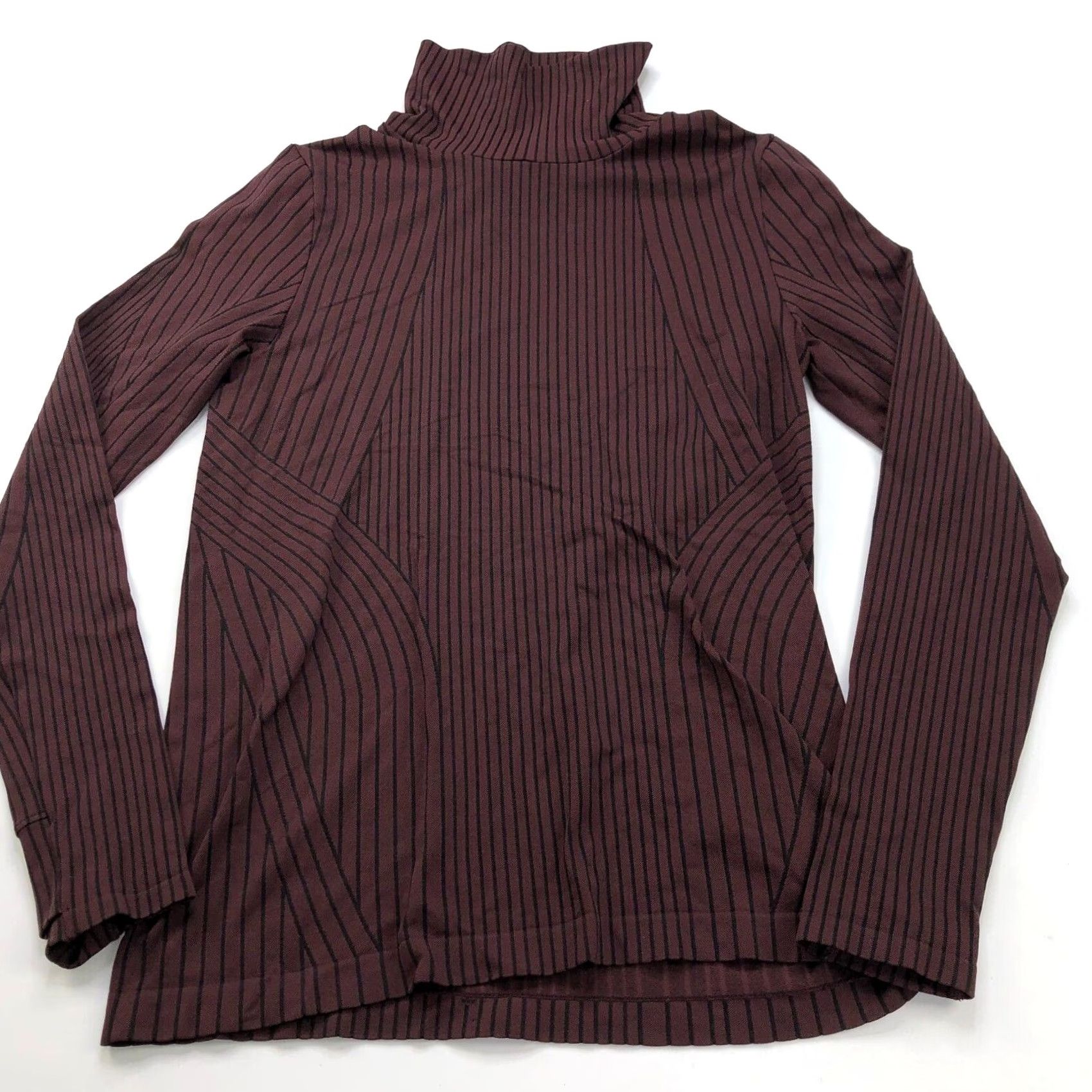 Athleta Athleta Pullover Top Womens Turtleneck Maroon Striped Athleisure MINT Flurry Endeavor L Activewear Casual Shirt Size L / US 10 / IT 46 - 2 Thumbnail