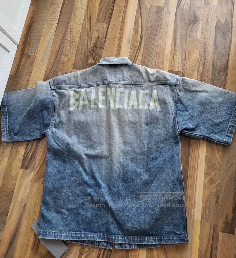 Balenciaga Tape denim work shorts shirt jacket