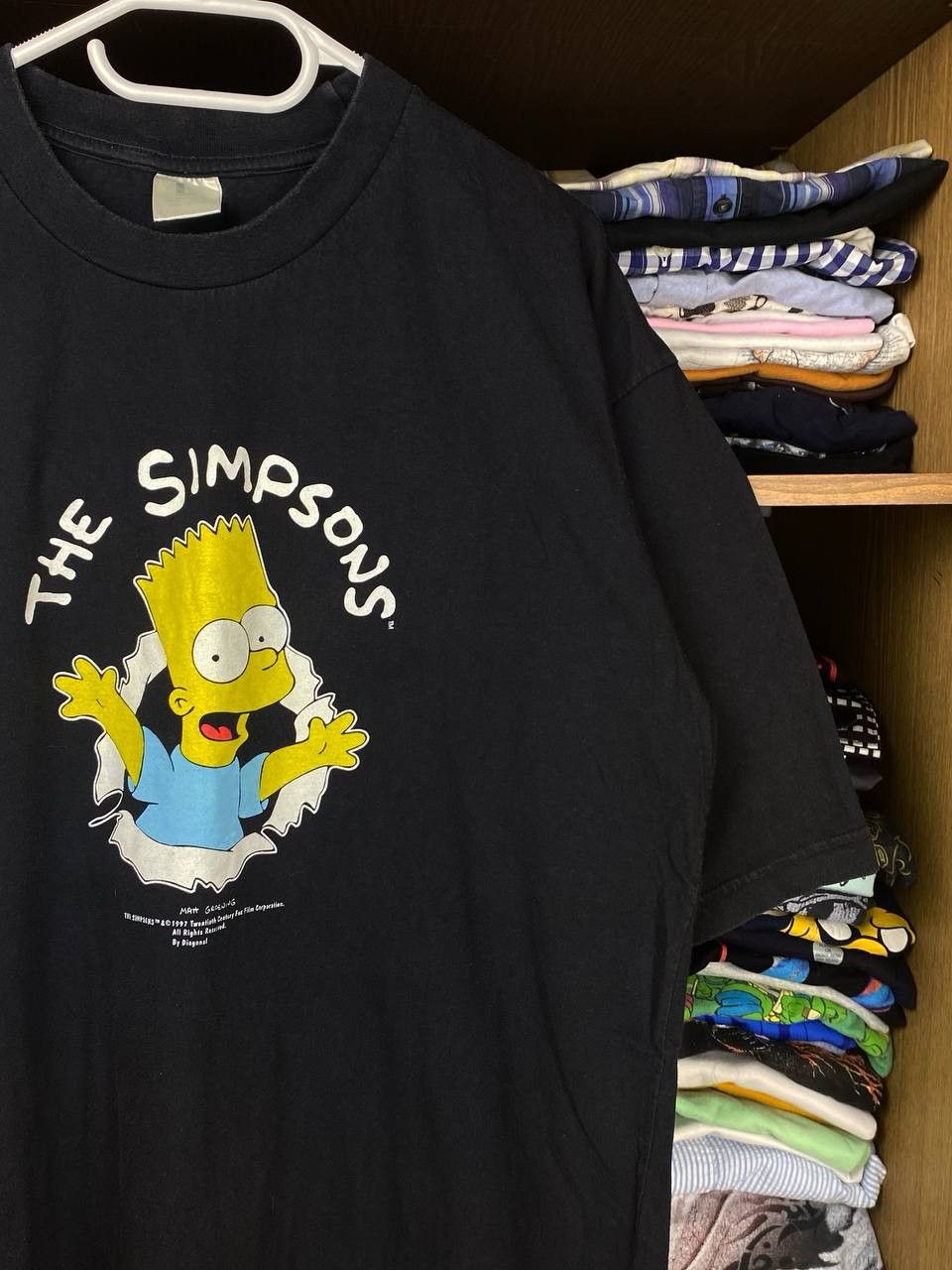Cartoon Network × The Simpsons × Vintage Vintage Bart Simpson 1997 Matt Groening Graphic Diagonal Tee Size US L / EU 52-54 / 3 - 3 Thumbnail
